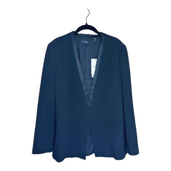 NWT Theory Admiral Crepe Tuxedo Jacket / black - Picture 4 of 4